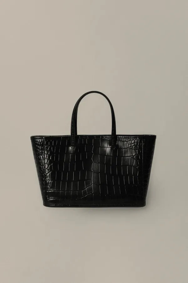 21ST / Ain croco tote bag (Black)