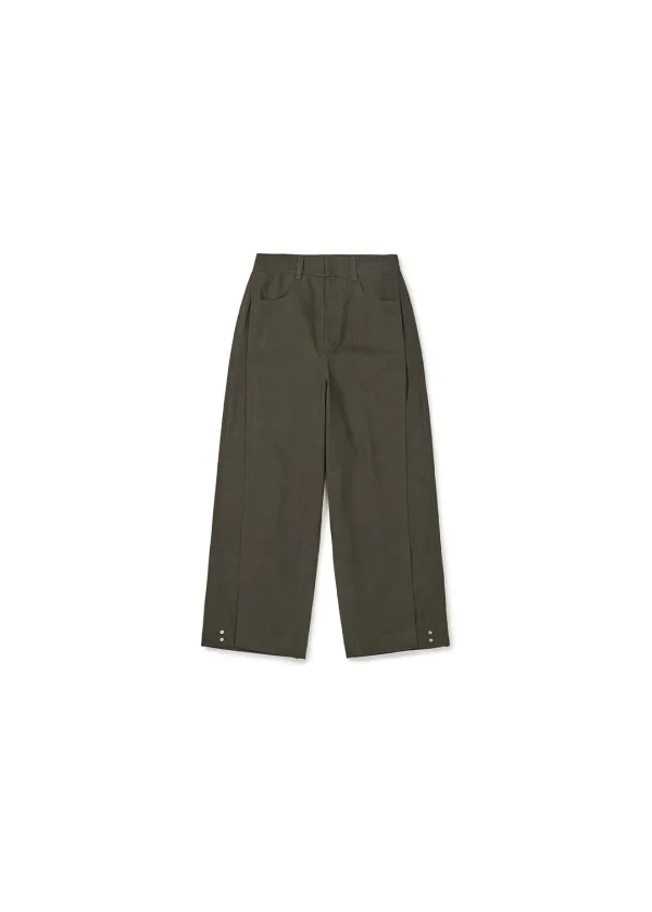 CURVED SNAP PANTS (KHAKI)
