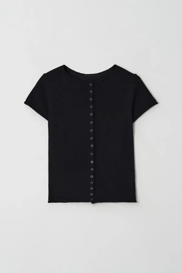 renee button cardigan - black
