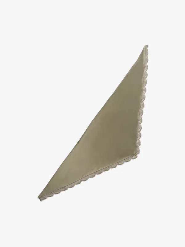 ALOHA lace satin scarf_khaki