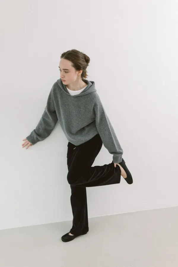 RELAX HOODED KNIT [ GREY / BLACK / BROWN ] - EHA 에하