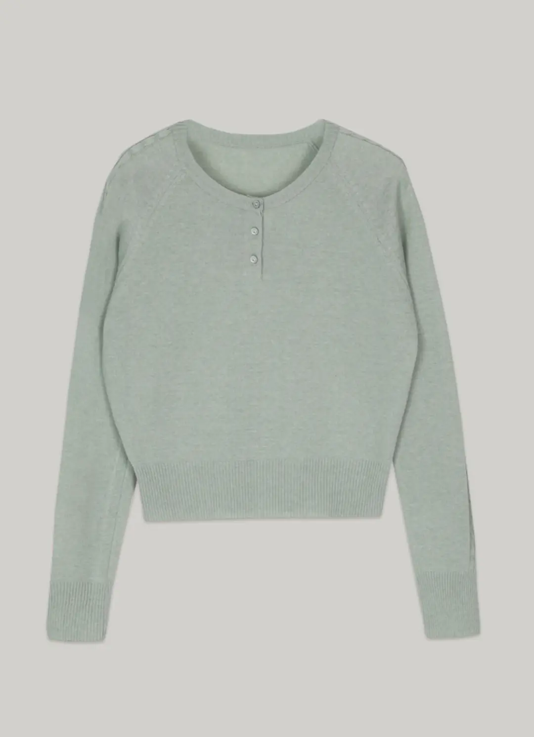 아워코모스 comos 1343 button detail round neck knit (mint) 상품 이미지 3