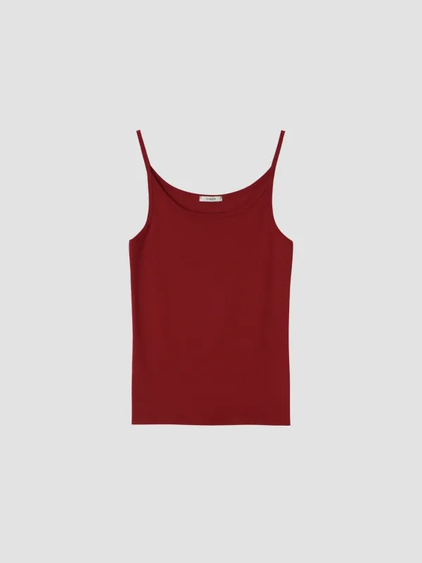 ESSENTIAL COTTON SLEEVELESS TOP_RED_OE2C2MSV70RDA
