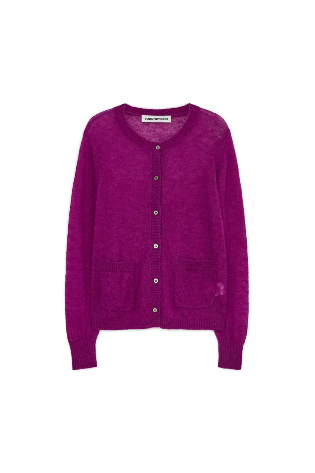 썬번프로젝트 MOHAIR SHEER CARDIGAN, MAGENTA 상품 이미지 1
