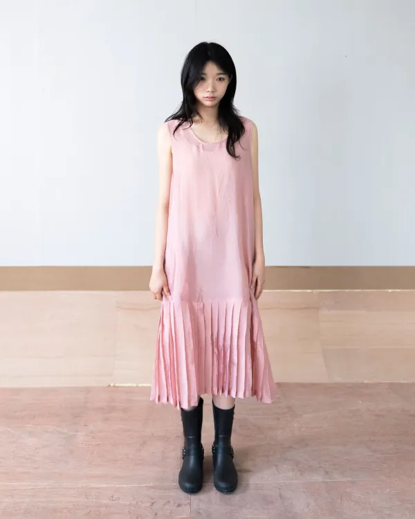 silky pleats layered dress (open, 단독 주문 시 선발송)