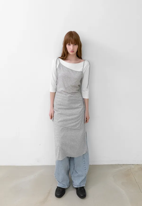 (OP-6315)AN WRAP SKIRT LAYERED DRESS