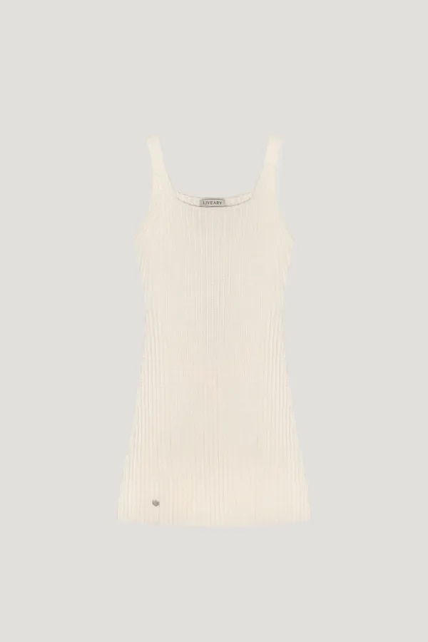 [L/V] Square Line Knit Dress (ivory)
