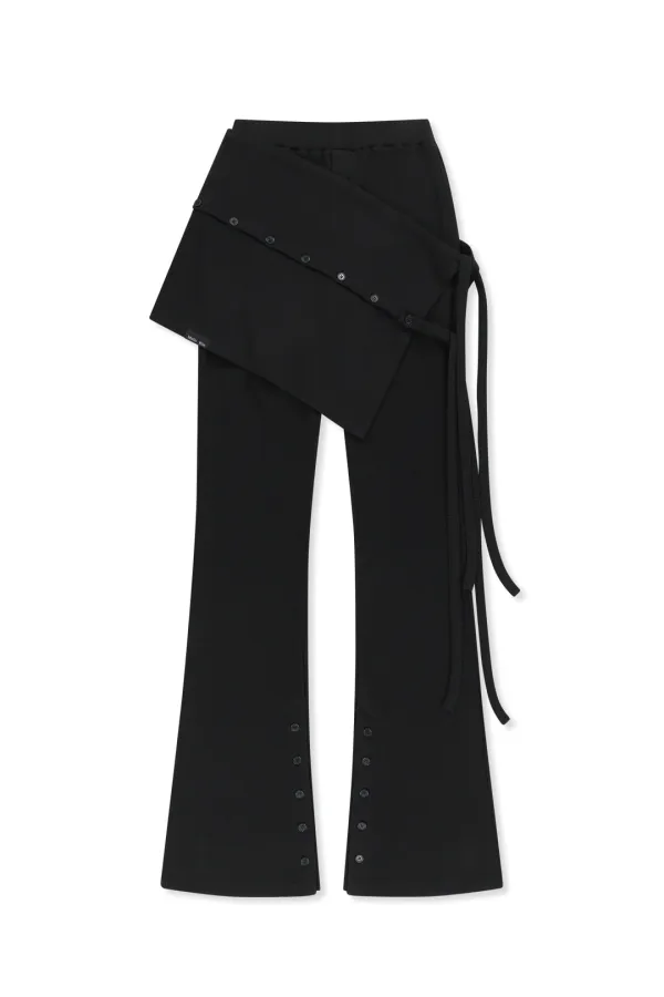 DETACHABLE LAYER JERSEY PANTS IN BLACK