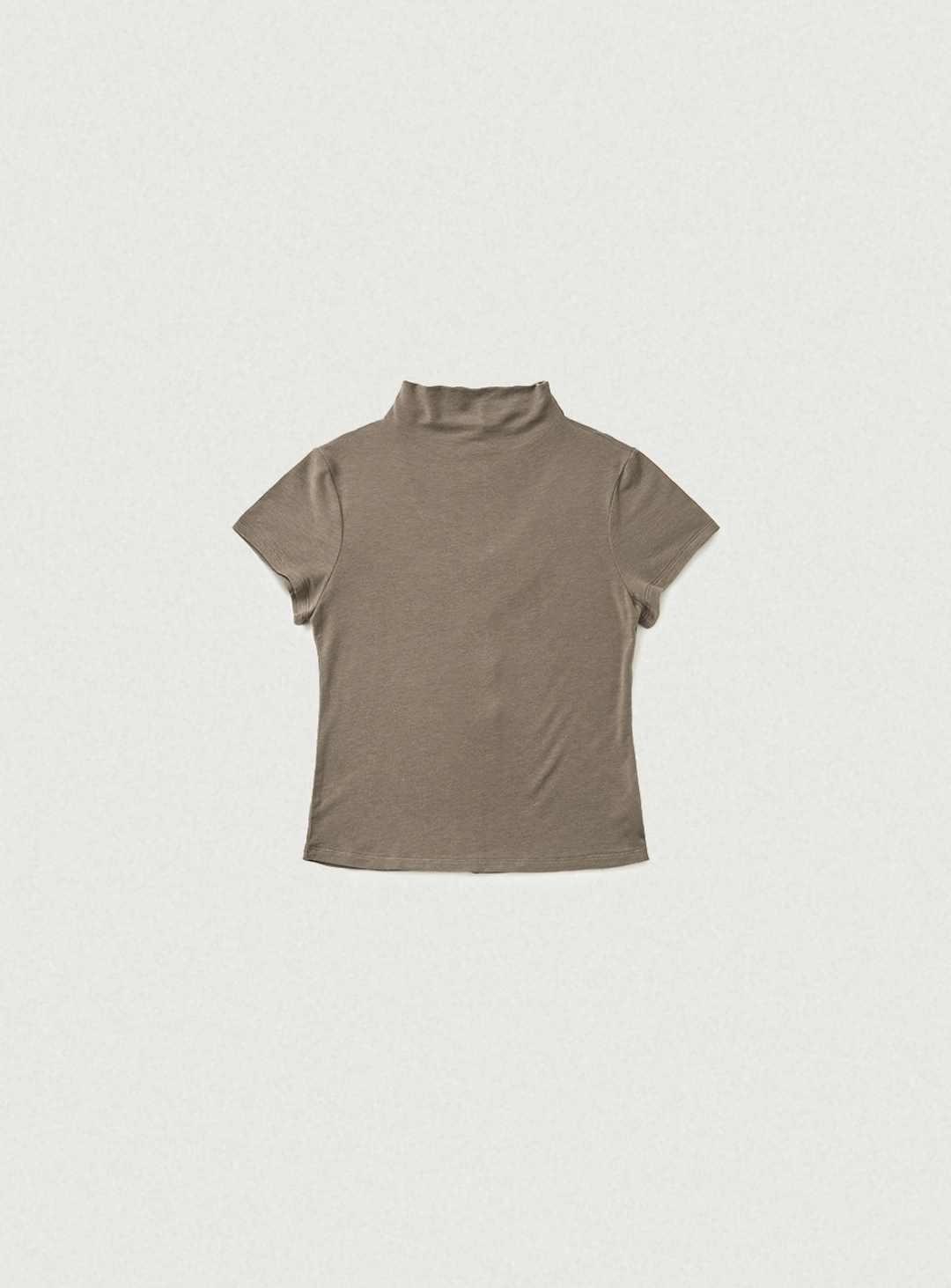 더바넷 Wool Tencel Mock-Neck T-Shirt_Mocha [9월 중순 순차 배송] 상품 이미지 1
