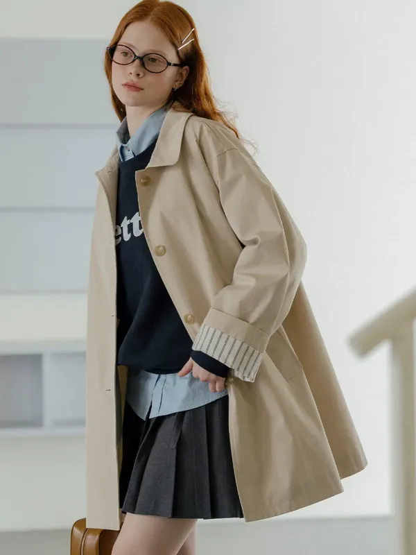 Rollup cotton half coat_Beige