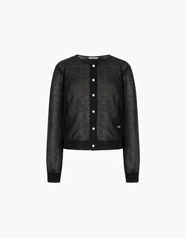 basic short cardigan - black