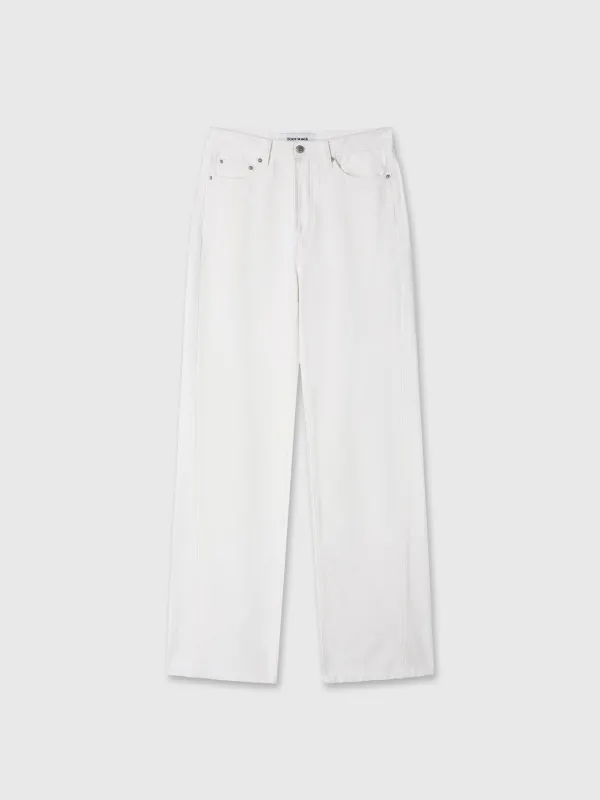 (W) TWISTED SEAM STRAIGHT-LEG DENIM JEANS_ OFF WHITE