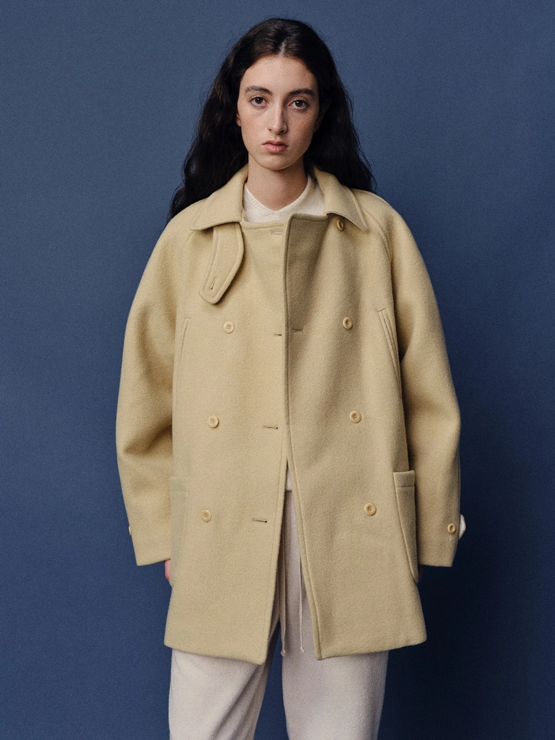 베이오드 Wool double half coat_butter 상품 이미지 1