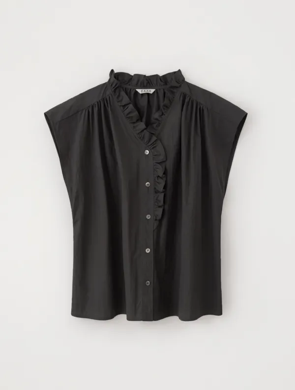 Tove Ruffle Shirt (Charcoal)