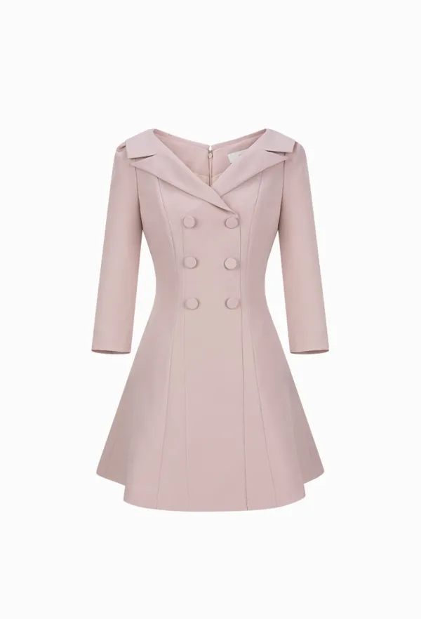 Off-shoulder Jacket Mini One-piece (Pink)