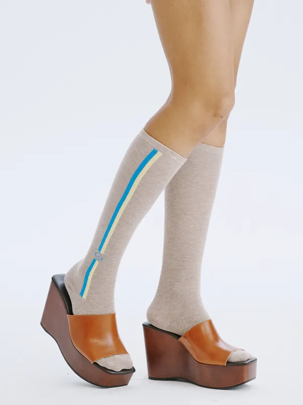 [스테디셀러] Logo Socks_Beige