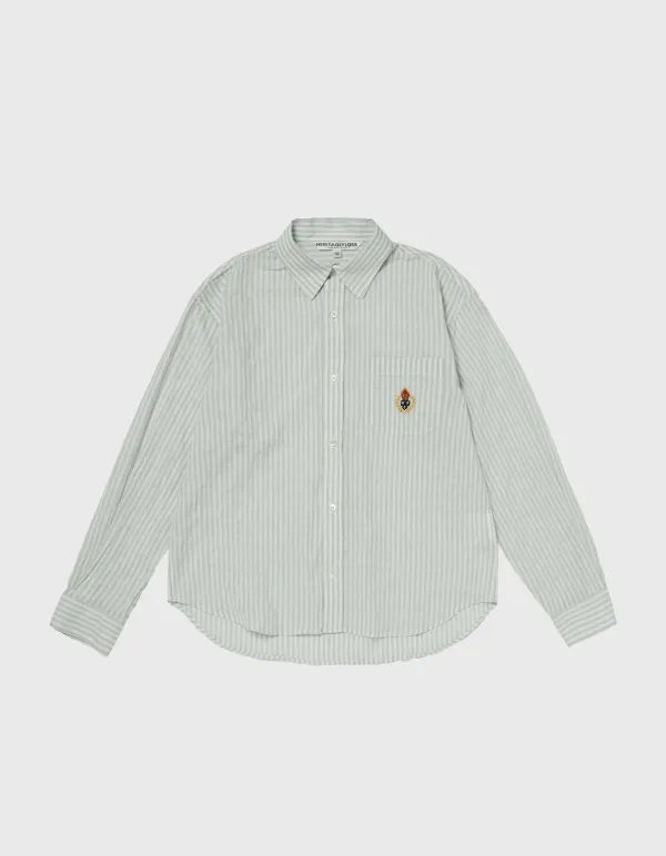 CHILDREN WASHED STRIPE SHIRT / Sky Blue