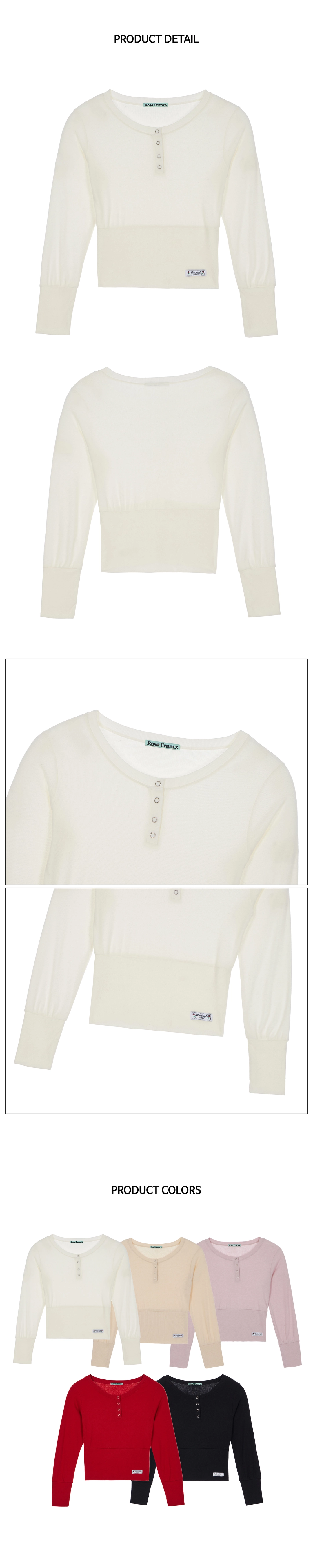 로제프란츠 Eyelet Henley-neck Long Sleeve [Ivory] 상품 이미지 3