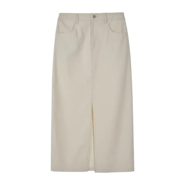 CORDUROY MAXI SKIRT - IVORY