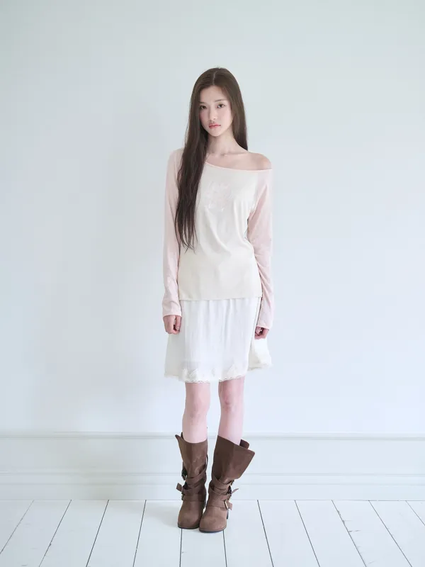 Lily one shoulder long sleeve (Pink)