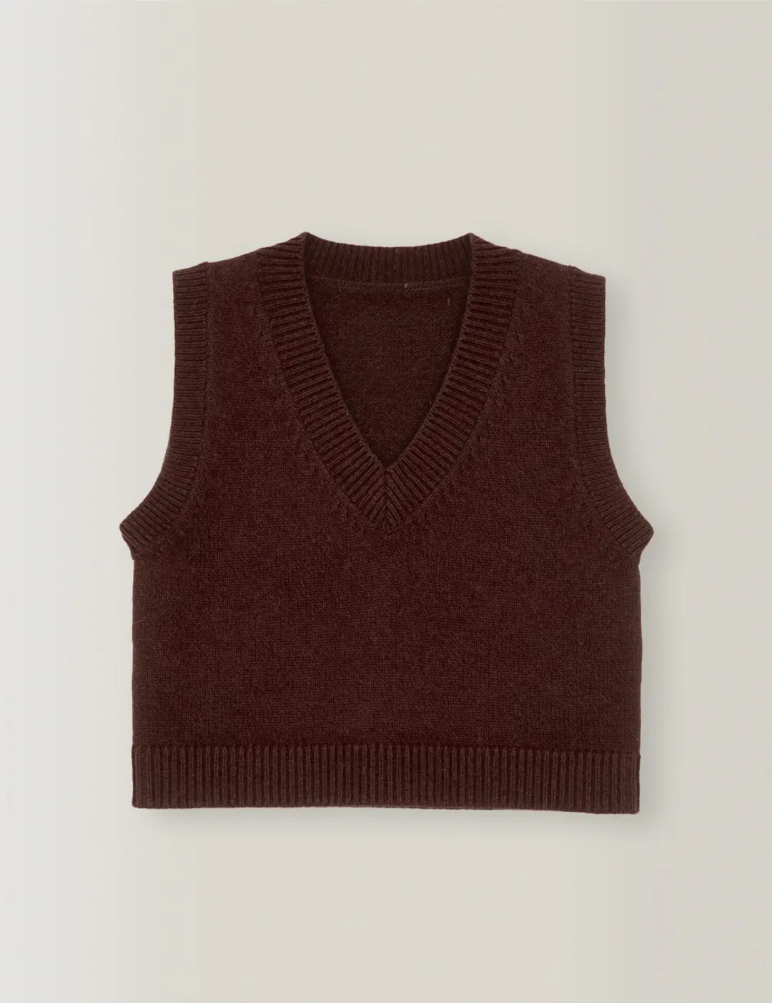 노미나떼 Organic Wool Cotton Vneck Vest (Choco Brown) 상품 이미지 1