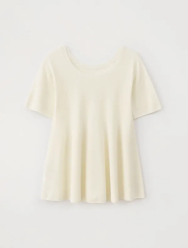 Sue Flare Knit Top (Ivory)