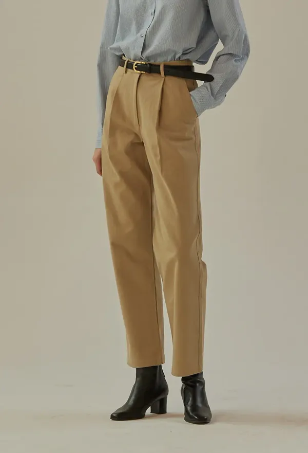 PINTUCK COTTON PANTS