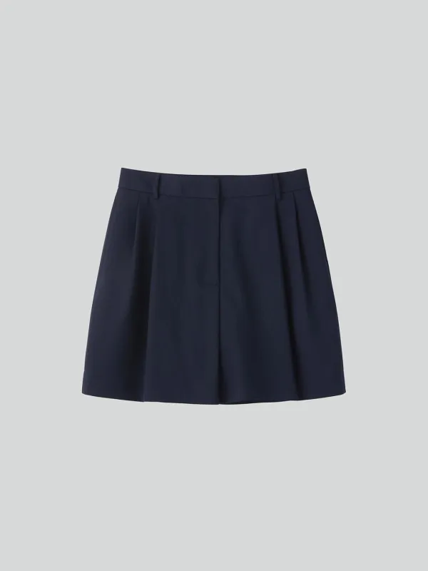 DOUBLE PLEATED SHORTS (DARK NAVY)