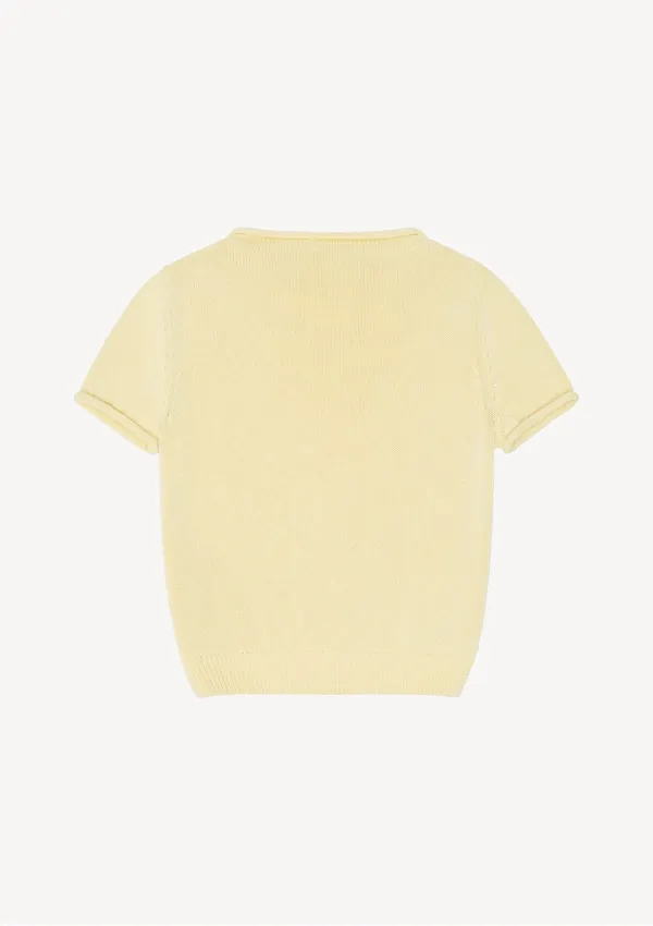 Cannoli Half Sleeve Knit in Light Yellow