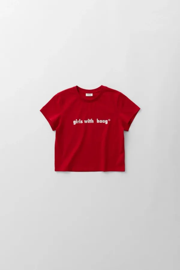 a girls crop t-sh (red)