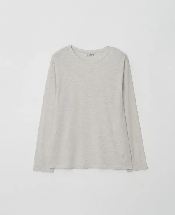 [1차] [5/26 예약출고] Loose Fit Cotton Long Sleeve Tee_OATMEAL