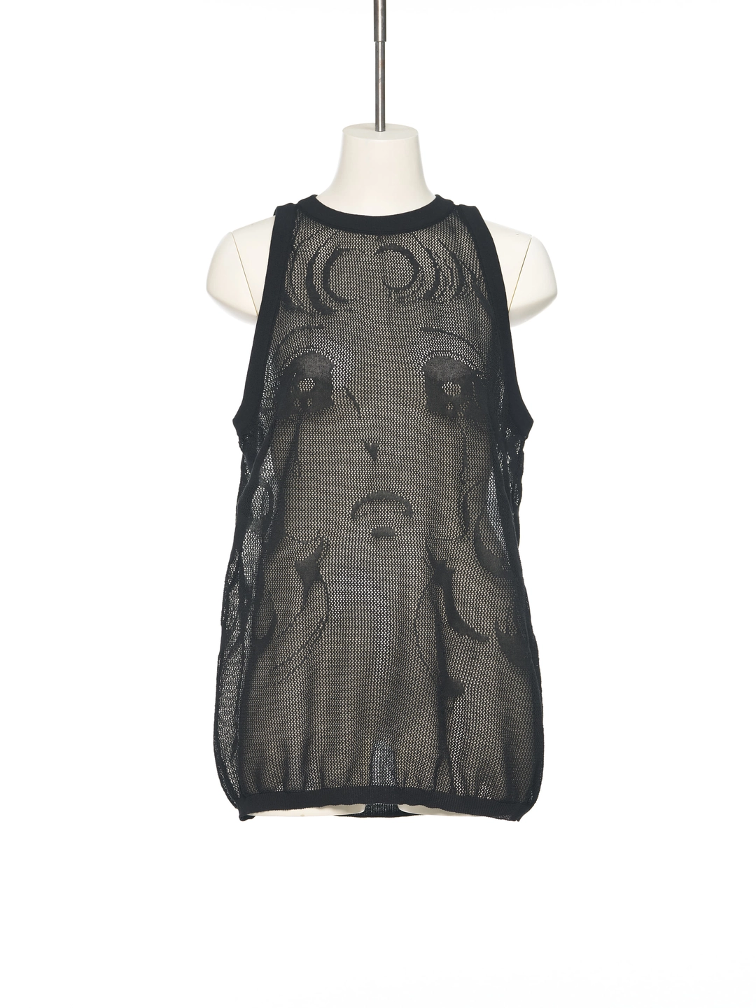 푸쉬버튼 SS25 BLACK CRYING GIRL CROCHET KNIT TOP 상품 이미지 1