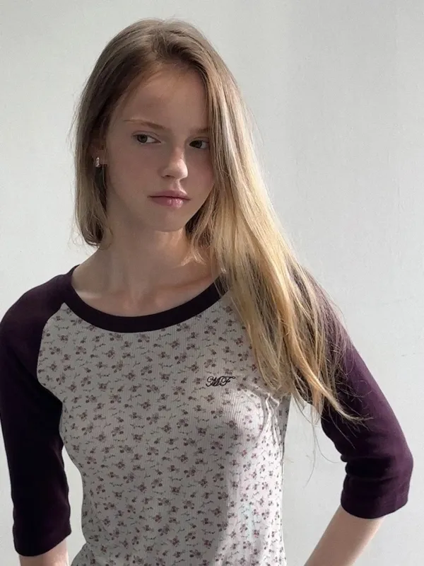 [리오더] FLORAL RAGLAN T-SHIRT (PURPLE)
