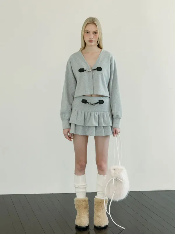SNOWFLAKE TIERED SKIRT PANTS / GREY