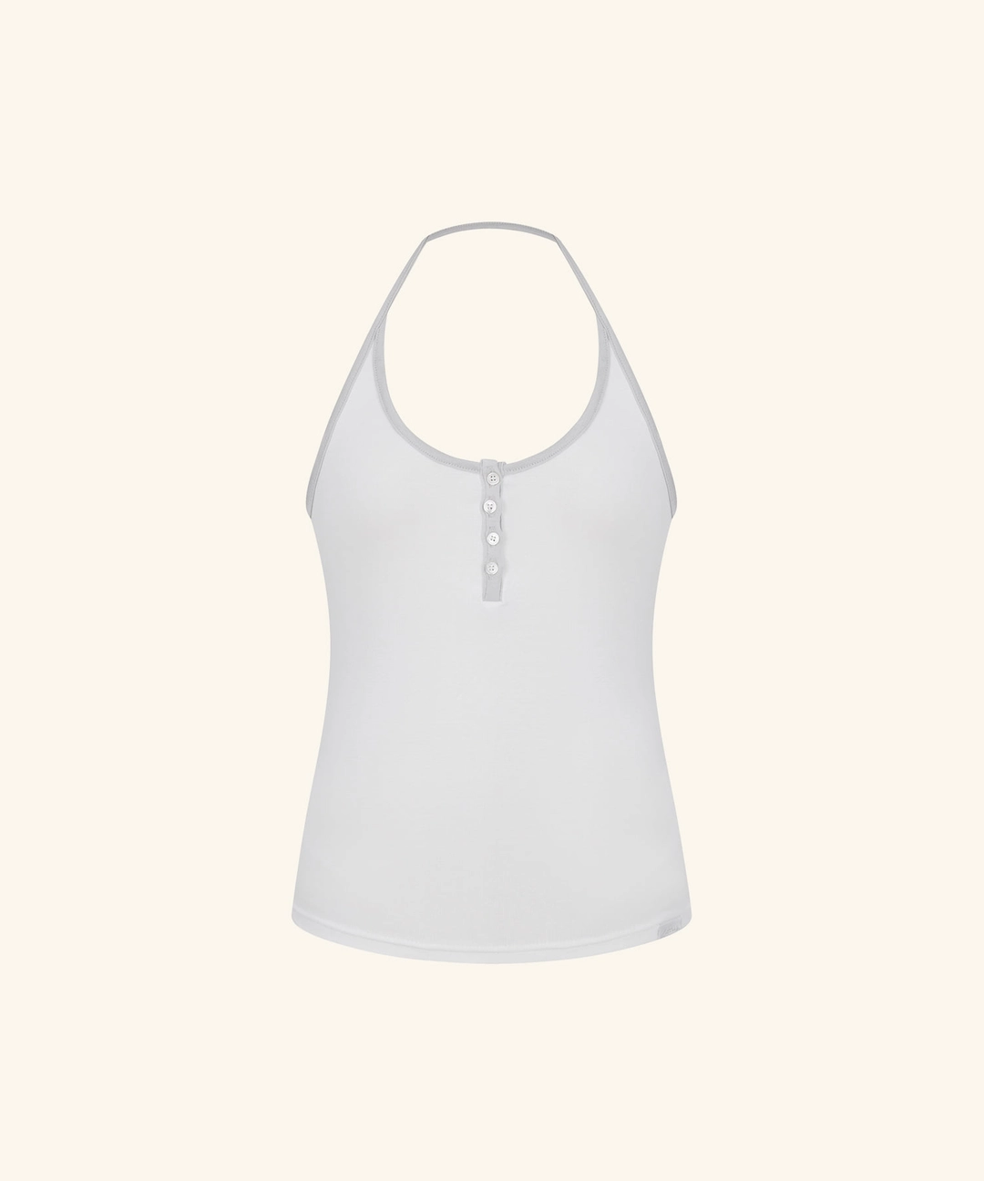 레터프롬문 [9/22 11:00am Coming soon] Letters Contrast-Trim Halter Top (Ivory) 상품 이미지 1