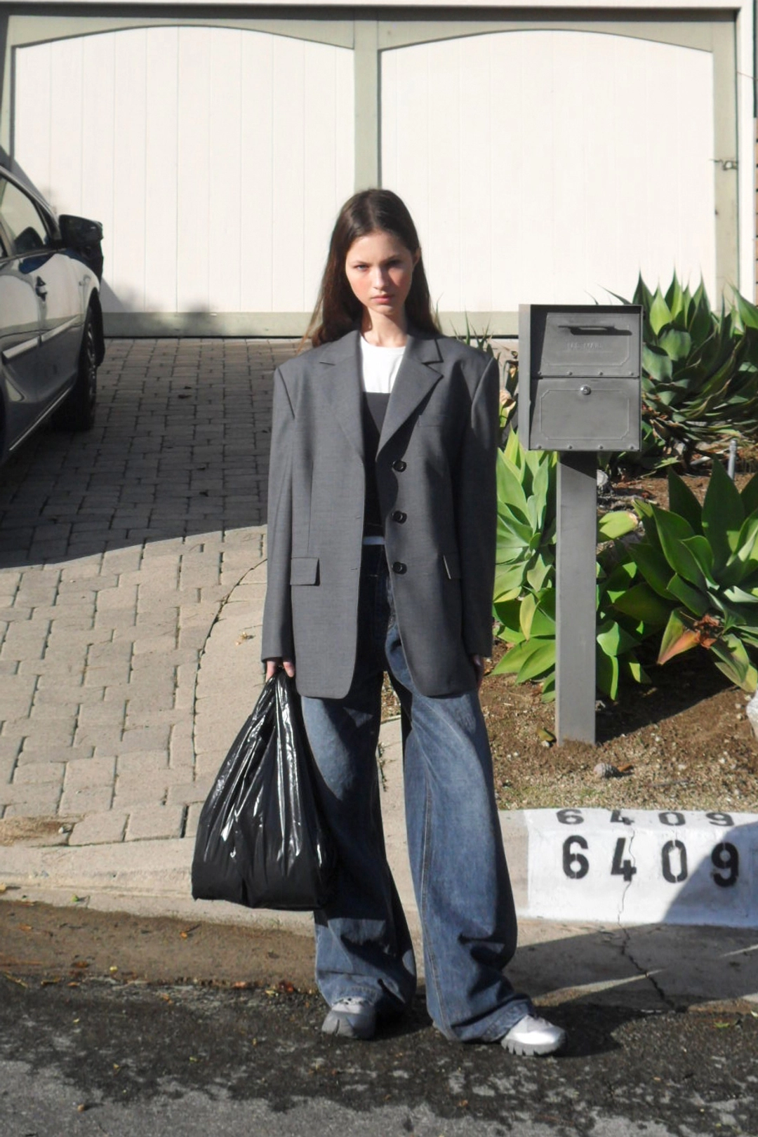 로우클래식 Oversized 3-Button Wool Blazer_Grey 상품 이미지 3