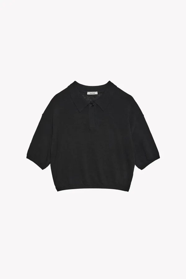 Adore Crop Collar Knit (Black)