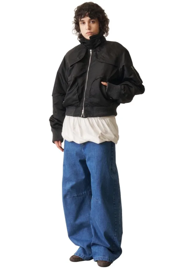 Padded Quad Bomber Jacket,  Blackout
