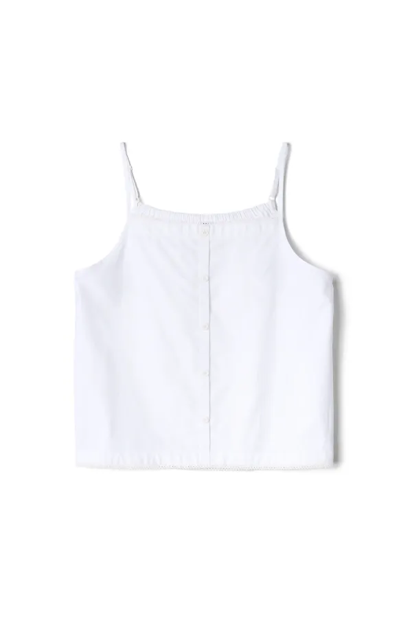 [효민 착용] Lace Button Sleeveless White