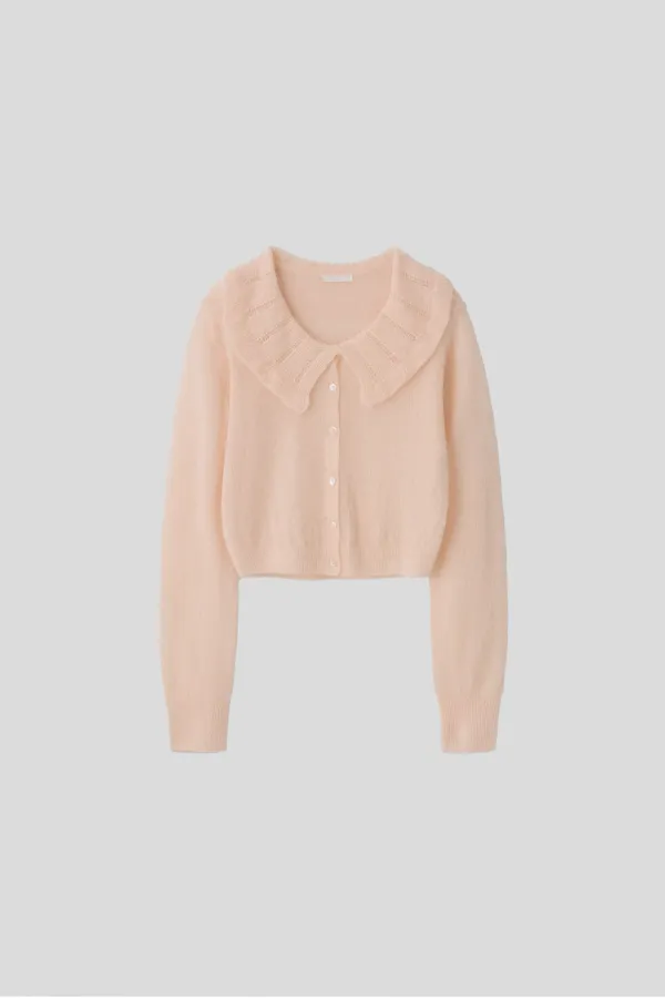 (1st re-stock) T/T Shell collar knit cardigan (apricot)