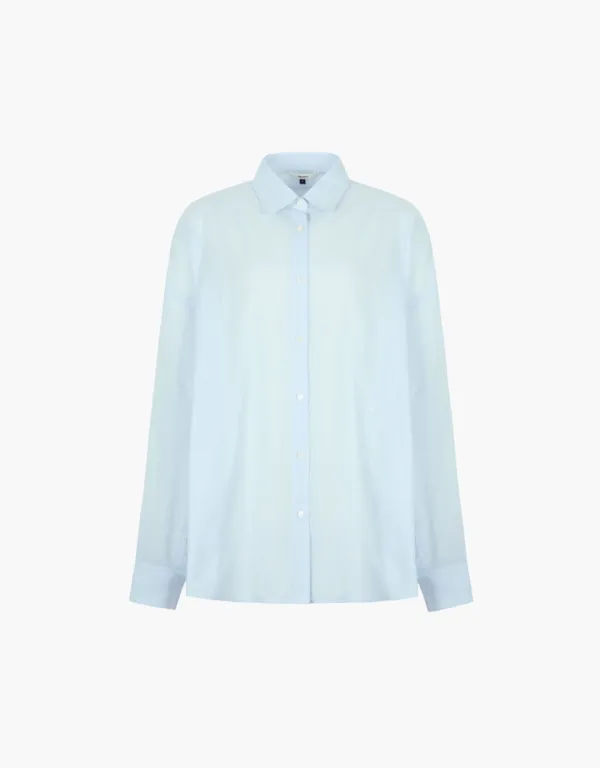 cloud oversized stripe shirts - sky blue