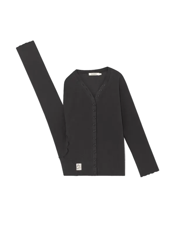 TILT BUTTON LONG SLEEVE (CHARCOAL)