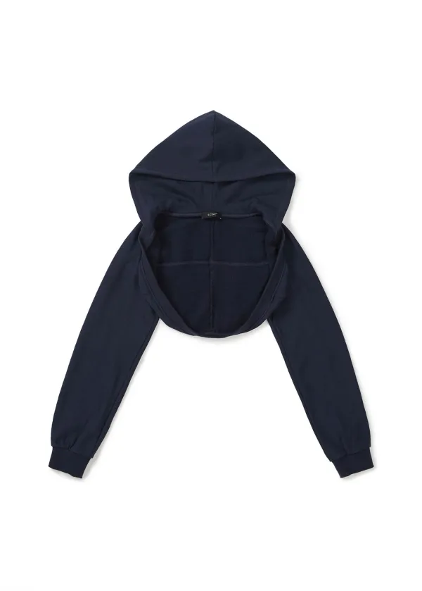 JERSEY HOODED BOLERO (NAVY)