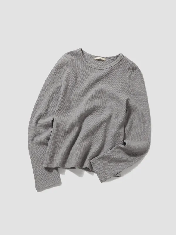 RUE WAFFLE CREWNECK [GREY]