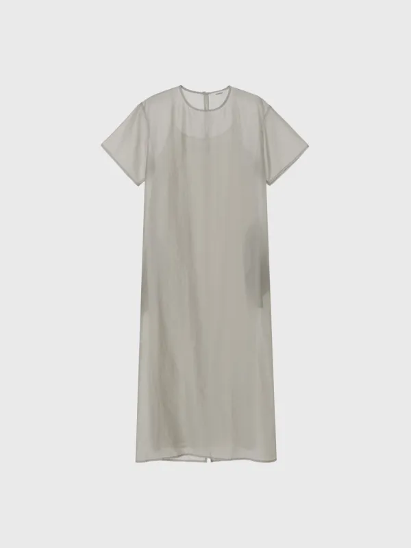 Sheer dress (light gray / black / brown)