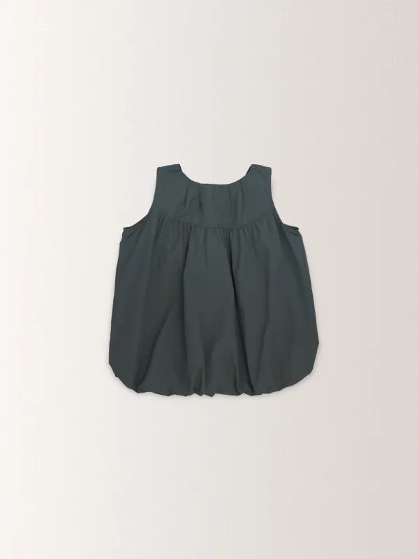 COTTON PINTUCK BALLOON BLOUSE [ CHARCOAL ]