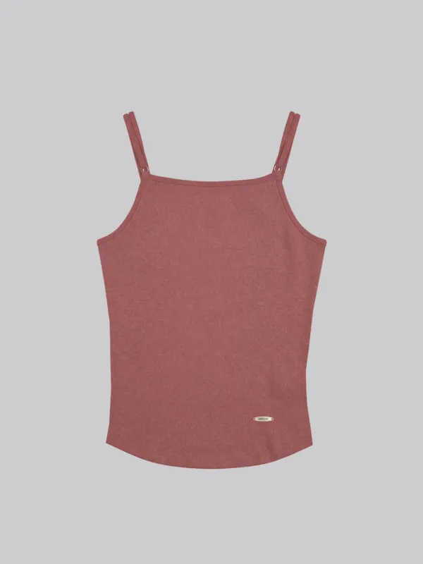 LILY RIBBED CAMI TOP_MUTED PINK