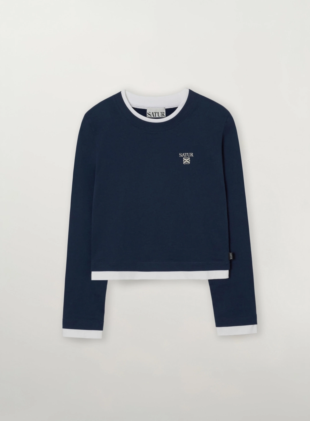 세터 (W) Layered Long Sleeve - Navy 상품 이미지 1
