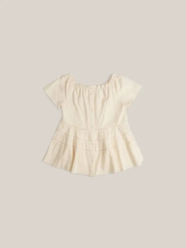 LACE FLARE BLOUSE [ CREAM ]