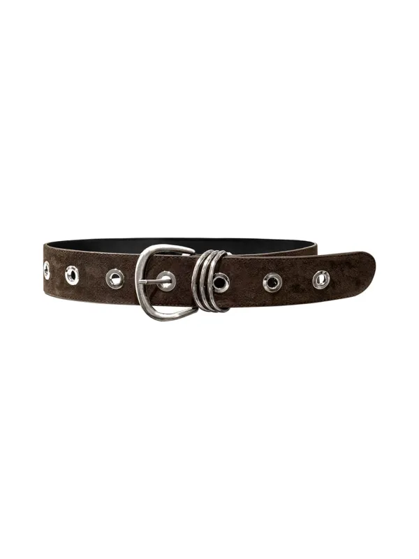 WIDE EYELET BELT (BROWN)